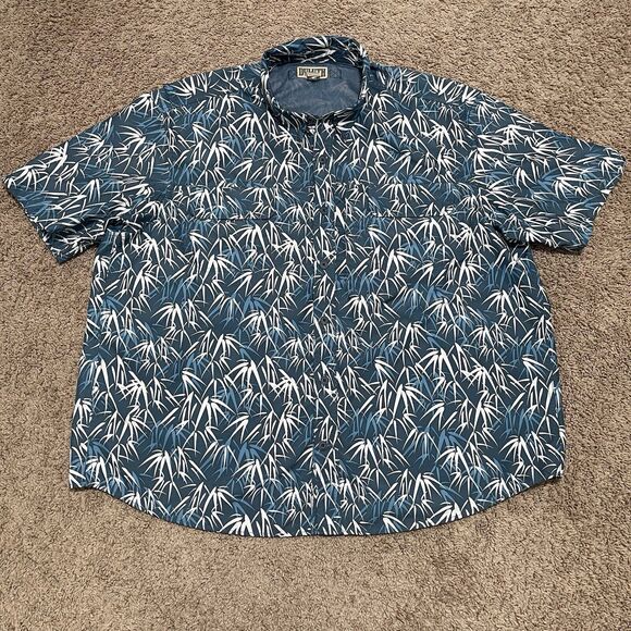 Duluth Trading Shirt Mens 3XL Blue Short Sleeve Vented Fishing Outdoor Top - Picture 1 of 11